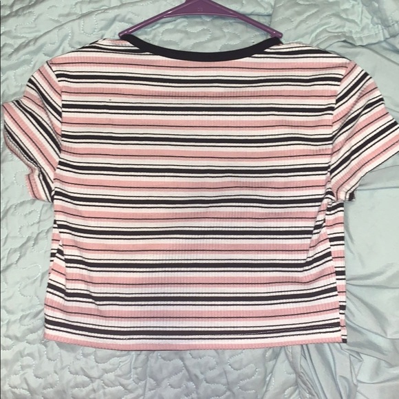 striped crop top tee - Picture 2 of 3